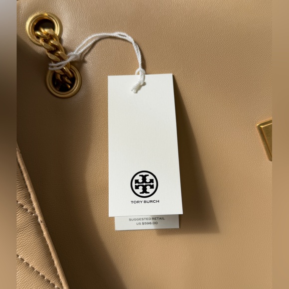 Tory Burch Kira Chevron Convertible Shoulder Bag | Dust Bag Include| Desert Dune - Picture 13 of 16